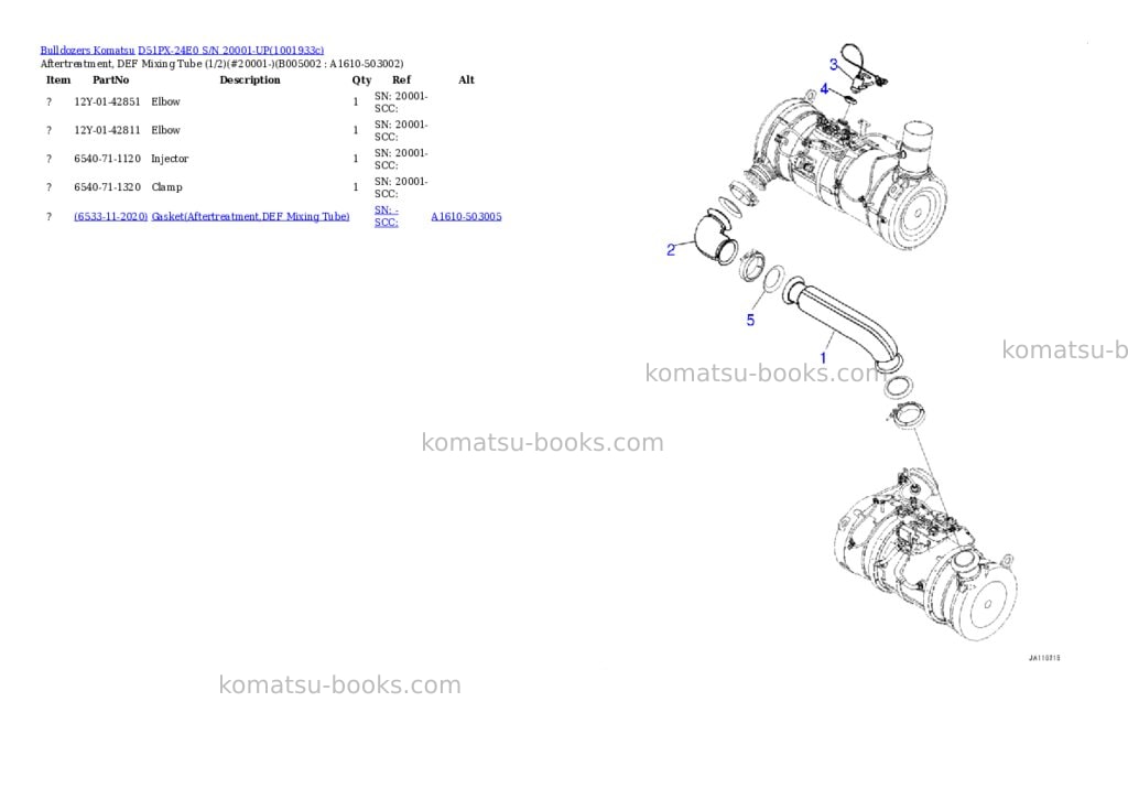 Komatsu D51PX-24E0 S/N 20001-UP Parts catalog cover Page 5