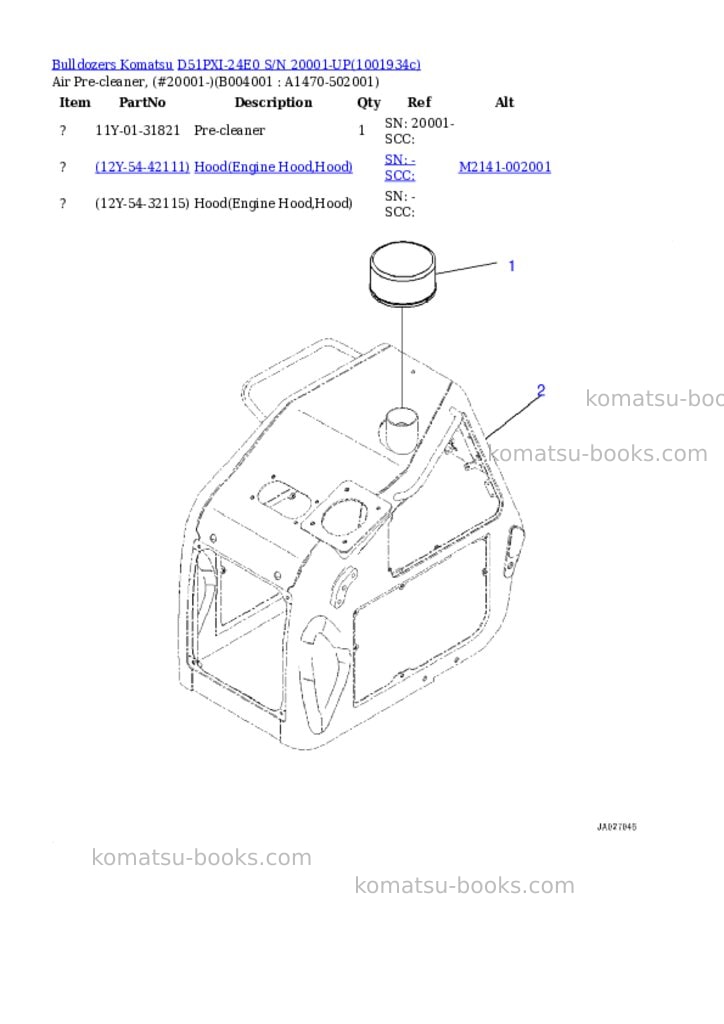 Komatsu D51PXI-24E0 S/N 20001-UP Parts catalog cover Page 4