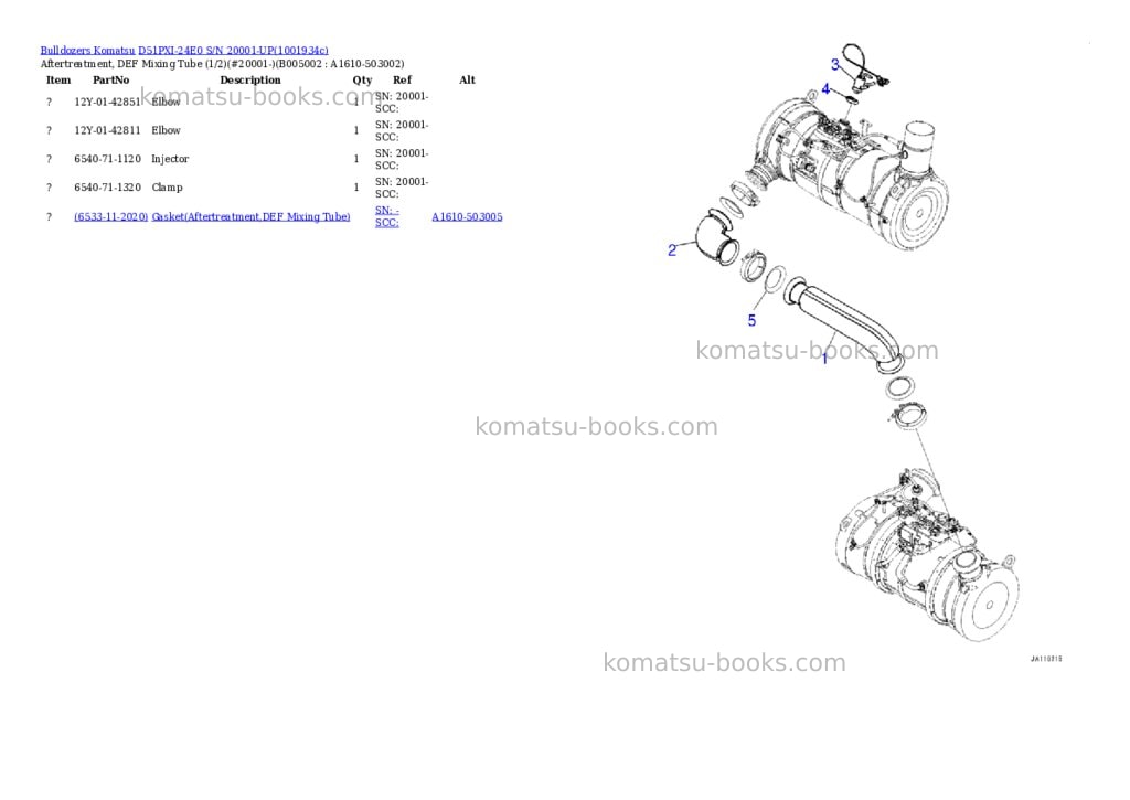 Komatsu D51PXI-24E0 S/N 20001-UP Parts catalog cover Page 6