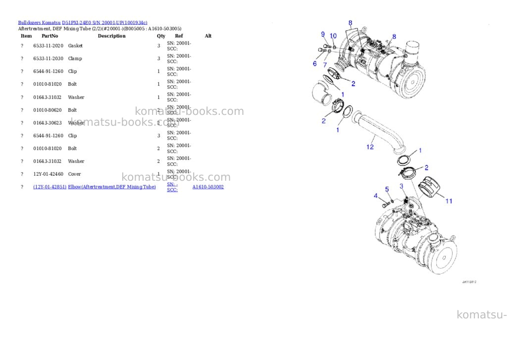 Komatsu D51PXI-24E0 S/N 20001-UP Parts catalog cover Page 9