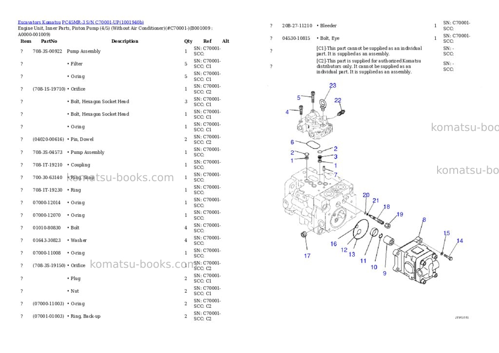 Komatsu PC45MR-3 S/N C70001-UP Parts catalog cover Page 8 Komatsu PC45MR-3 S/N C70001-UP Parts catalog cover Page 8