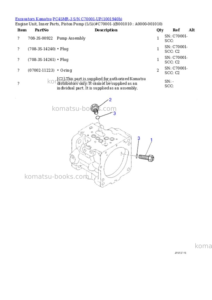 Komatsu PC45MR-3 S/N C70001-UP Parts catalog cover Page 9 Komatsu PC45MR-3 S/N C70001-UP Parts catalog cover Page 9