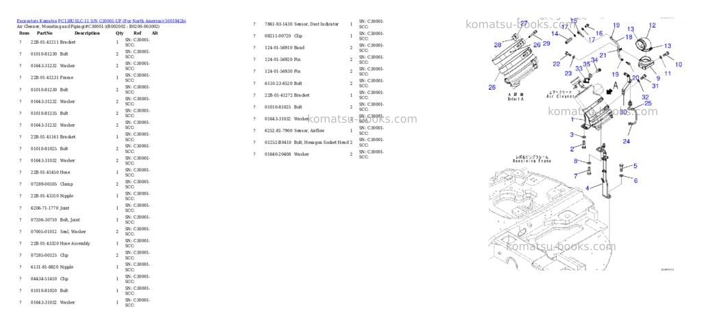 Komatsu PC138USLC-11 S/N C30001-UP (For North America) Parts catalog cover Page 6