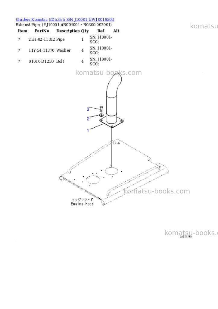 Komatsu GD535-5 S/N J10001-UP Parts catalog cover Page 4