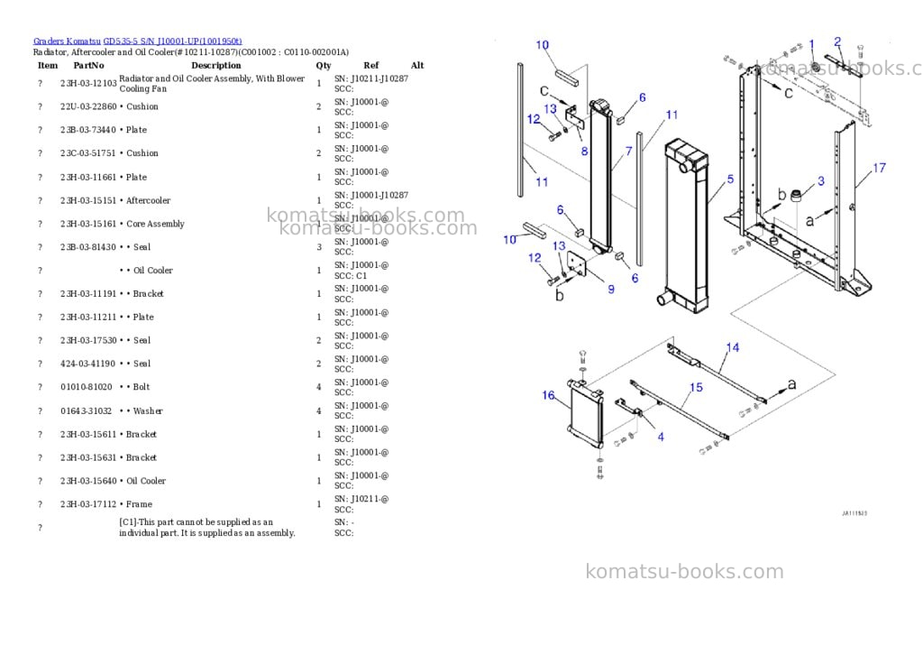 Komatsu GD535-5 S/N J10001-UP Parts catalog cover Page 6