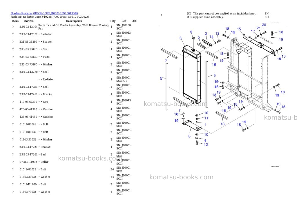 Komatsu GD535-5 S/N J10001-UP Parts catalog cover Page 9