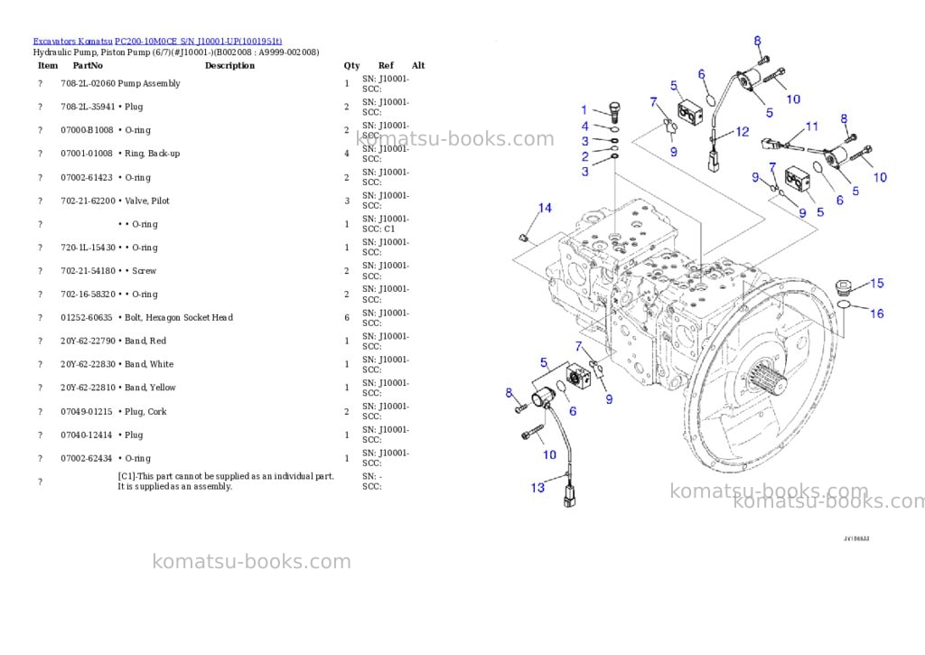 Komatsu PC200-10M0CE S/N J10001-UP Parts catalog cover Page 9