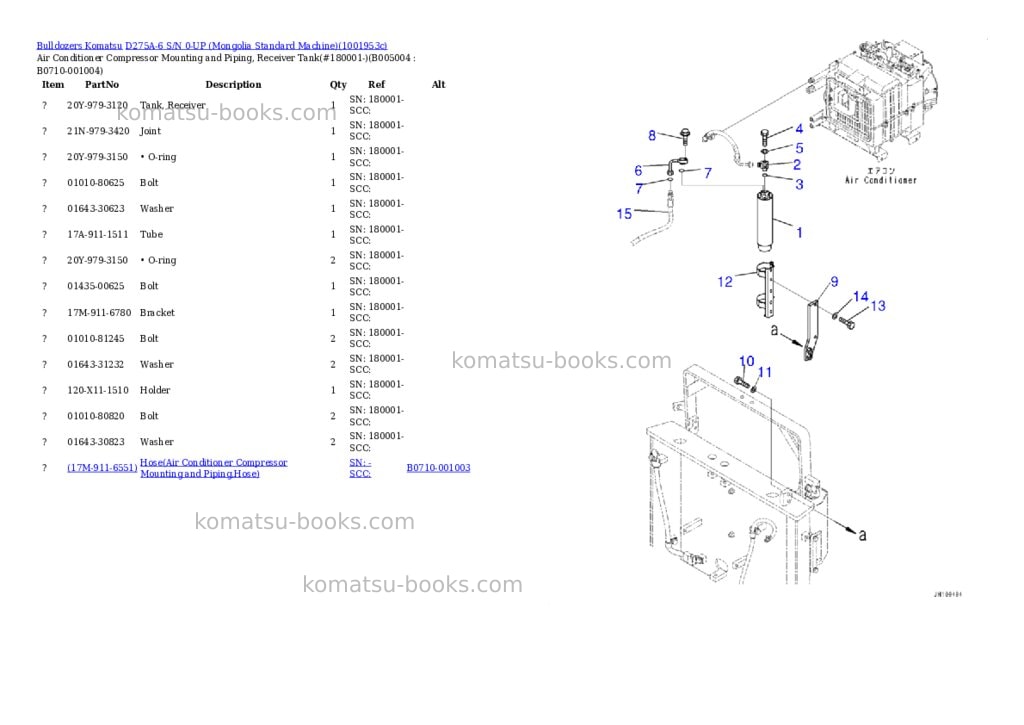 Komatsu D275A-6 S/N 0-UP (Mongolia Standard Machine) Parts catalog cover Page 7