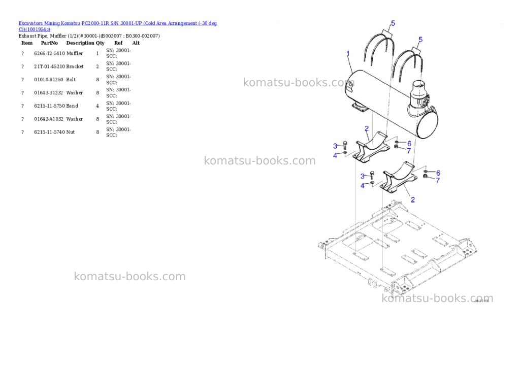 Komatsu PC2000-11R S/N 30001-UP (Cold Area Arrangement (-30 deg C)) Parts catalog cover Page 10