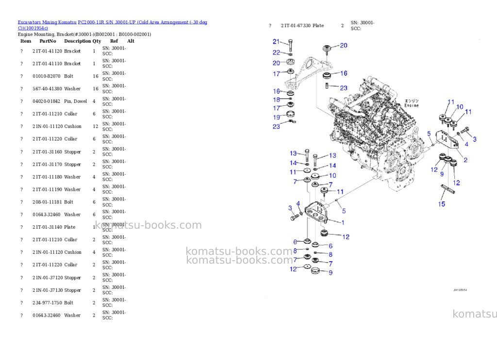 Komatsu PC2000-11R S/N 30001-UP (Cold Area Arrangement (-30 deg C)) Parts catalog cover Page 2