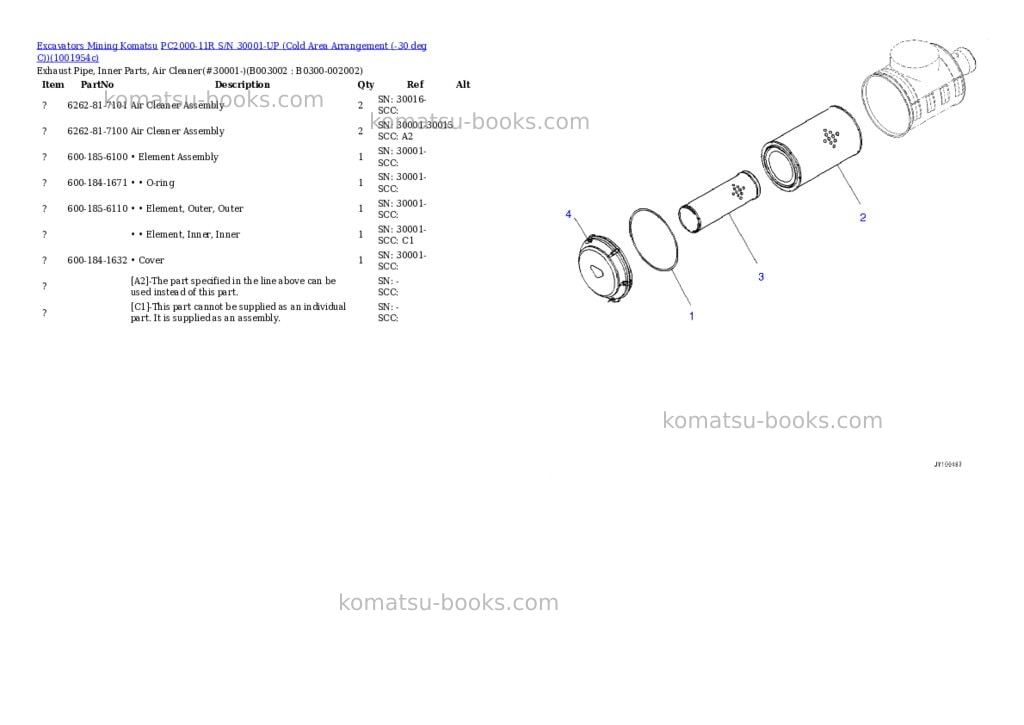 Komatsu PC2000-11R S/N 30001-UP (Cold Area Arrangement (-30 deg C)) Parts catalog cover Page 5