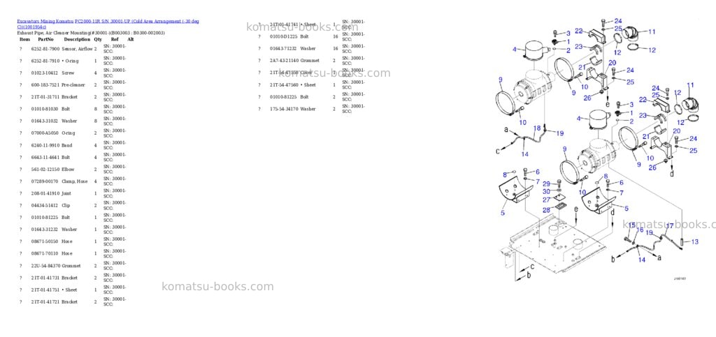 Komatsu PC2000-11R S/N 30001-UP (Cold Area Arrangement (-30 deg C)) Parts catalog cover Page 6