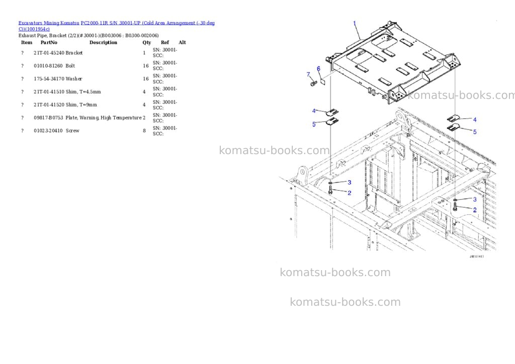 Komatsu PC2000-11R S/N 30001-UP (Cold Area Arrangement (-30 deg C)) Parts catalog cover Page 9