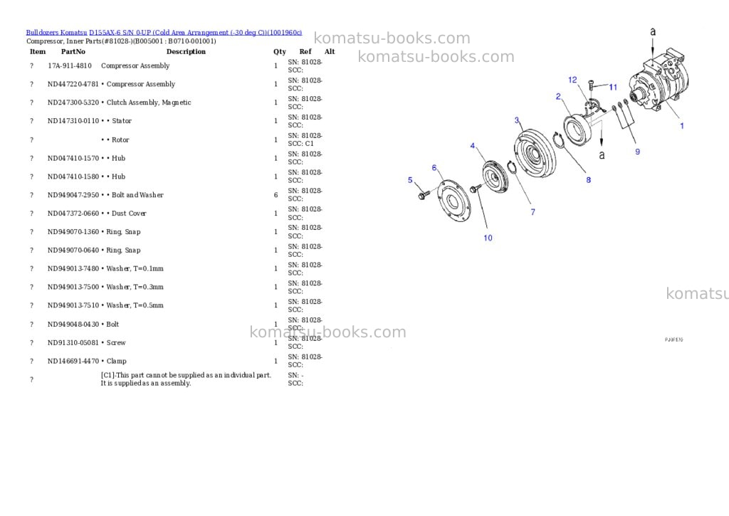 Komatsu D155AX-6 S/N 0-UP (Cold Area Arrangement (-30 deg C)) Parts catalog cover Page 5 Komatsu D155AX-6 S/N 0-UP (Cold Area Arrangement (-30 deg C)) Parts catalog cover Page 5