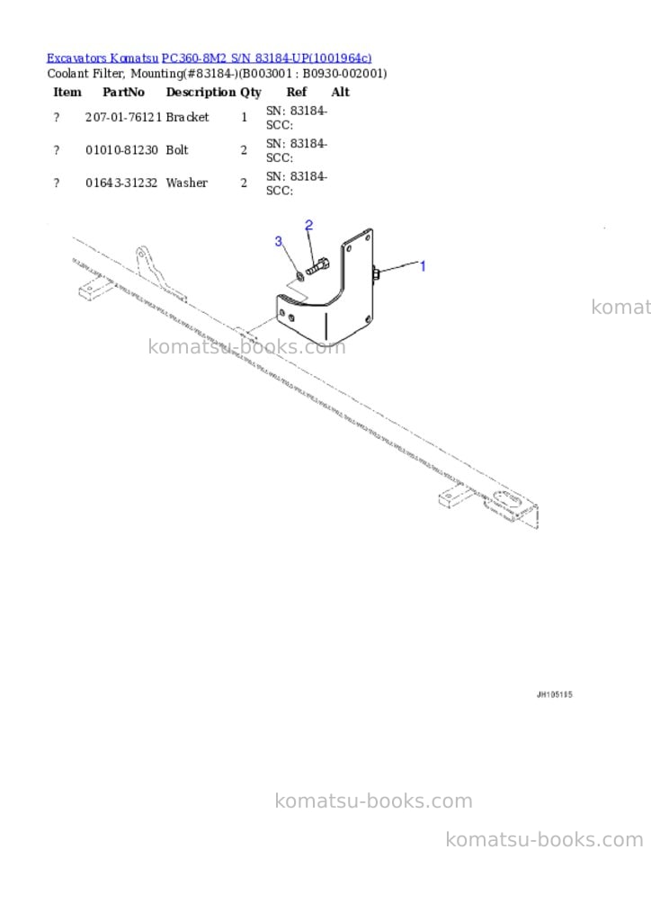 Komatsu PC360-8M2 S/N 83184-UP Parts catalog cover Page 2 Komatsu PC360-8M2 S/N 83184-UP Parts catalog cover Page 2