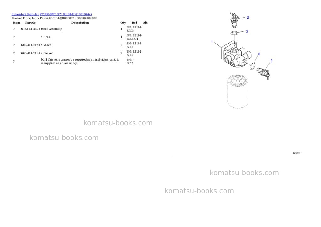 Komatsu PC360-8M2 S/N 83184-UP Parts catalog cover Page 3 Komatsu PC360-8M2 S/N 83184-UP Parts catalog cover Page 3