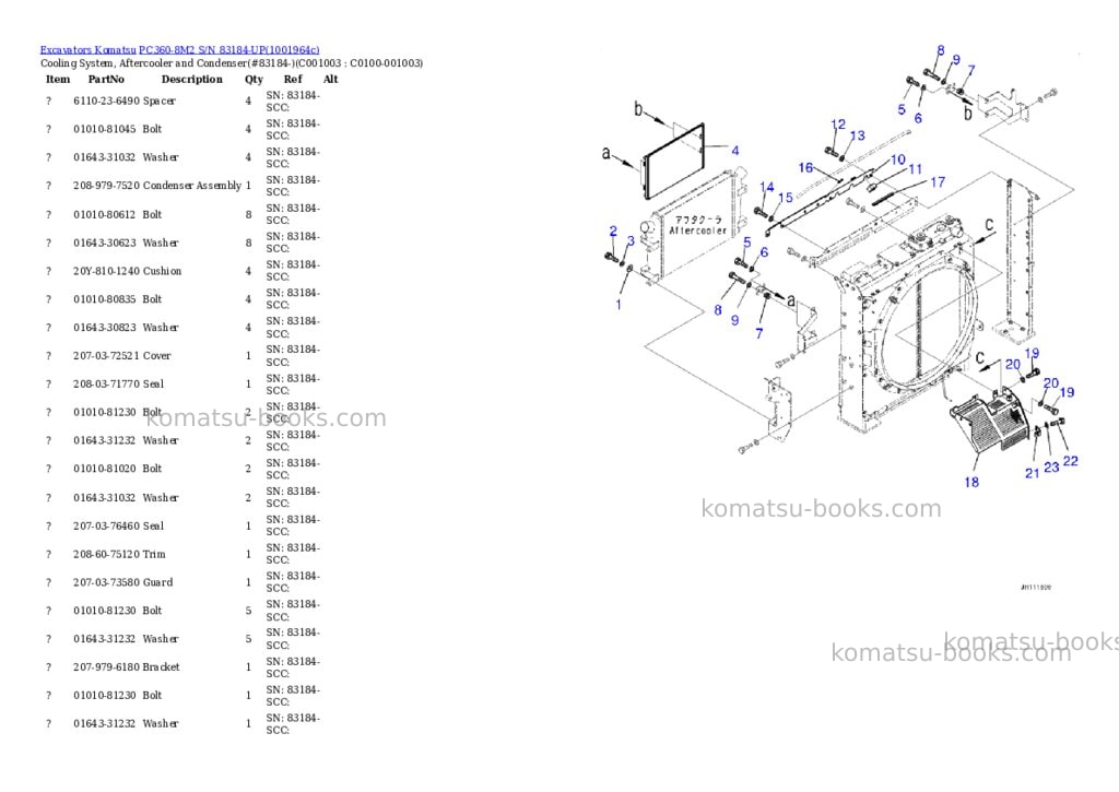 Komatsu PC360-8M2 S/N 83184-UP Parts catalog cover Page 7 Komatsu PC360-8M2 S/N 83184-UP Parts catalog cover Page 7
