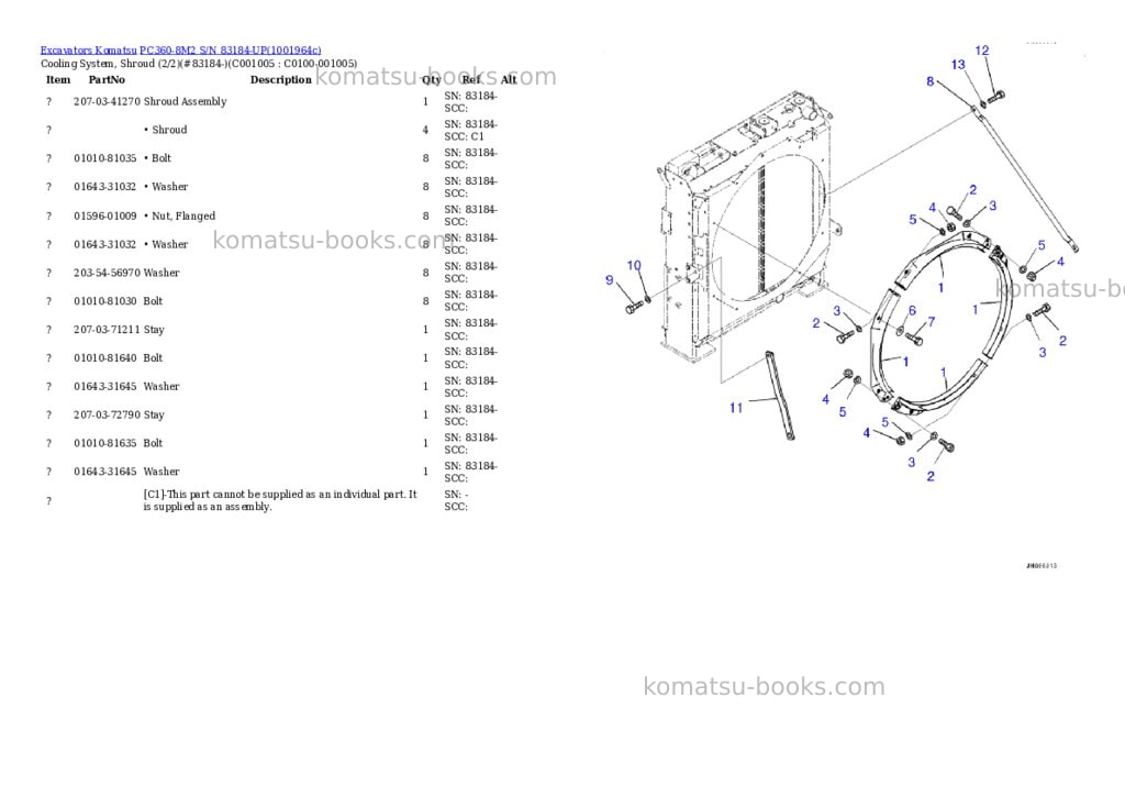 Komatsu PC360-8M2 S/N 83184-UP Parts catalog cover Page 9 Komatsu PC360-8M2 S/N 83184-UP Parts catalog cover Page 9