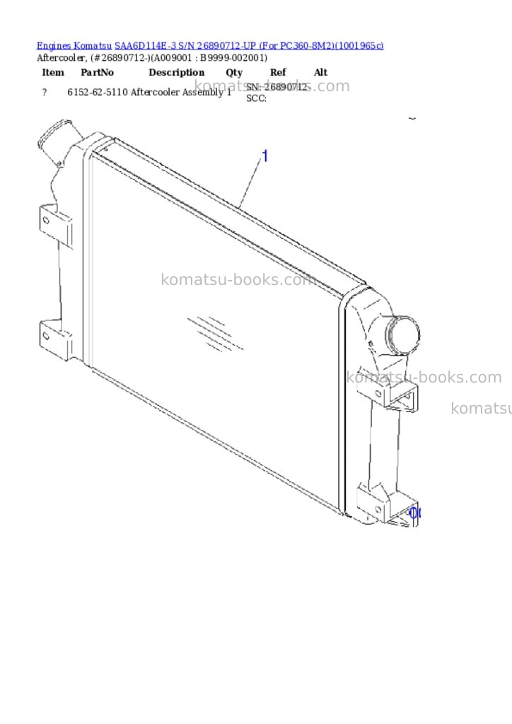 Komatsu SAA6D114E-3 S/N 26890712-UP (For PC360-8M2) Parts catalog cover Page 8 Komatsu SAA6D114E-3 S/N 26890712-UP (For PC360-8M2) Parts catalog cover Page 8
