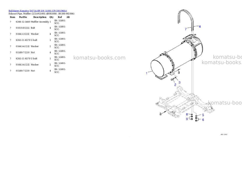 Komatsu D475A-8R S/N 55001-UP Parts catalog cover