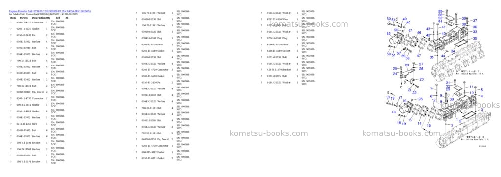 Komatsu SAA12V140E-7 S/N 900088-UP (For D475A-8R) Parts catalog cover Page 5