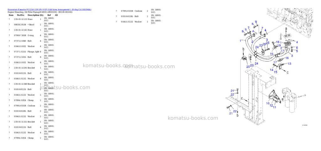 Komatsu PC1250-11R S/N 0-UP (Cold Area Arrangement (-30 deg C)) Parts catalog cover
