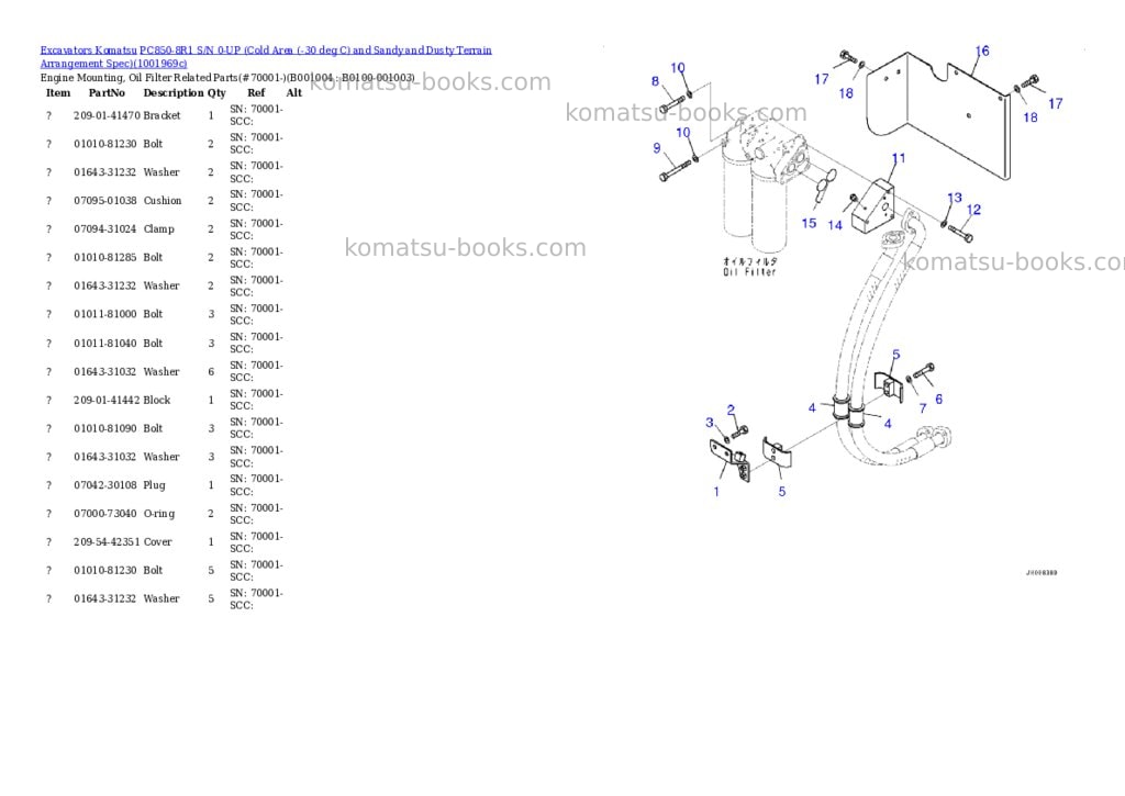 Komatsu PC850-8R1 S/N 0-UP (Cold Area (-30 deg C) and Sandy and Dusty Terrain Arrangement Spec) Parts catalog cover Page 3 Komatsu PC850-8R1 S/N 0-UP (Cold Area (-30 deg C) and Sandy and Dusty Terrain Arrangement Spec) Parts catalog cover Page 3