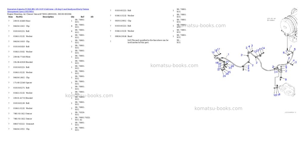 Komatsu PC850-8R1 S/N 0-UP (Cold Area (-30 deg C) and Sandy and Dusty Terrain Arrangement Spec) Parts catalog cover Page 4 Komatsu PC850-8R1 S/N 0-UP (Cold Area (-30 deg C) and Sandy and Dusty Terrain Arrangement Spec) Parts catalog cover Page 4