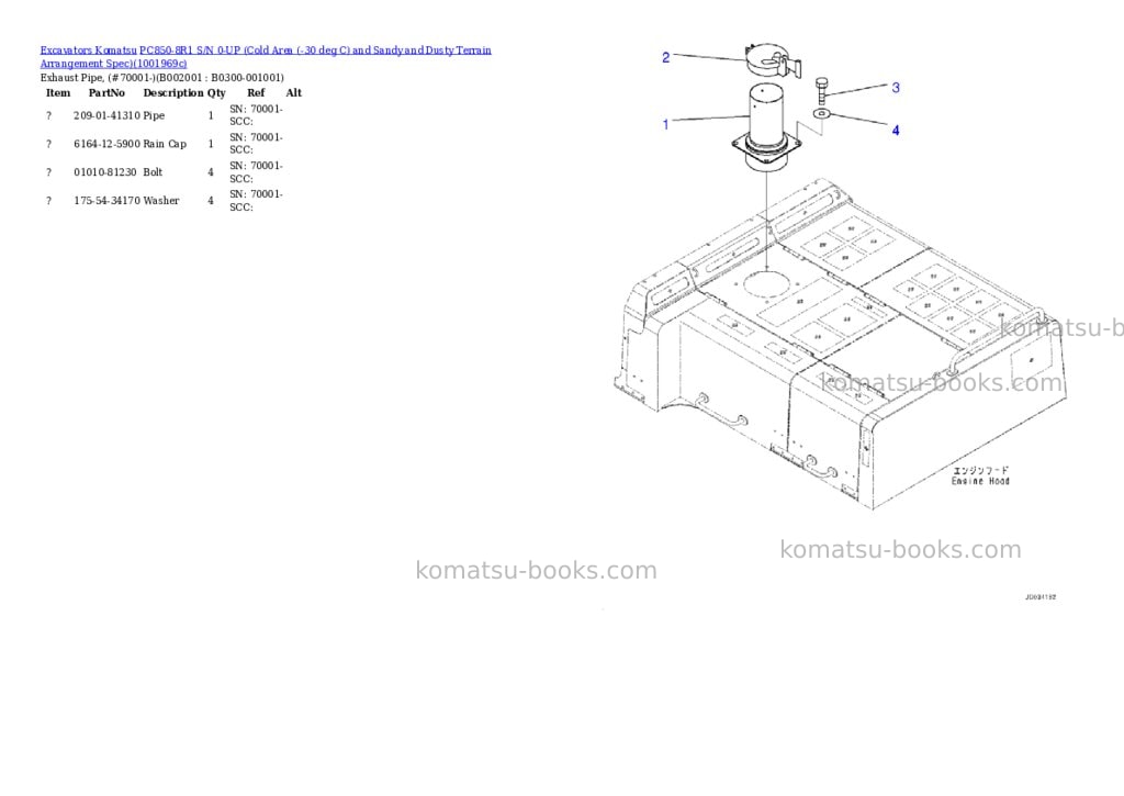 Komatsu PC850-8R1 S/N 0-UP (Cold Area (-30 deg C) and Sandy and Dusty Terrain Arrangement Spec) Parts catalog cover Page 5 Komatsu PC850-8R1 S/N 0-UP (Cold Area (-30 deg C) and Sandy and Dusty Terrain Arrangement Spec) Parts catalog cover Page 5