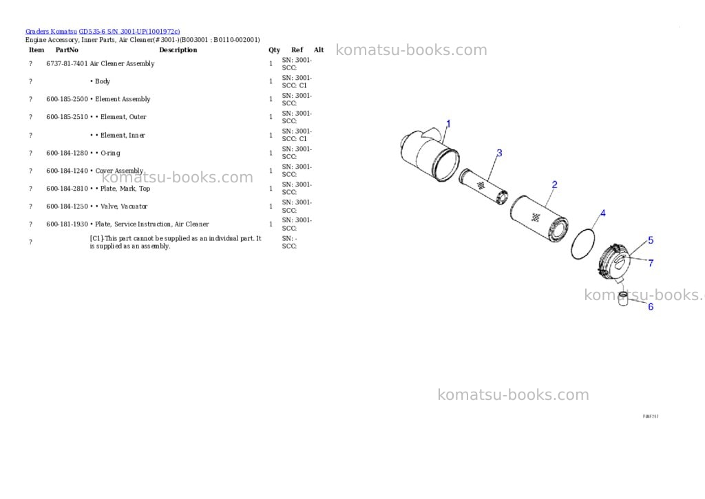 Komatsu GD535-6 S/N 3001-UP Parts catalog cover Page 10 Komatsu GD535-6 S/N 3001-UP Parts catalog cover Page 10