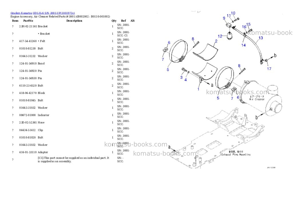 Komatsu GD535-6 S/N 3001-UP Parts catalog cover Page 3 Komatsu GD535-6 S/N 3001-UP Parts catalog cover Page 3