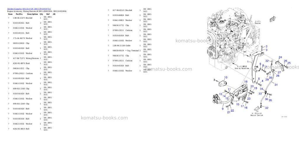 Komatsu GD535-6 S/N 3001-UP Parts catalog cover Page 5 Komatsu GD535-6 S/N 3001-UP Parts catalog cover Page 5