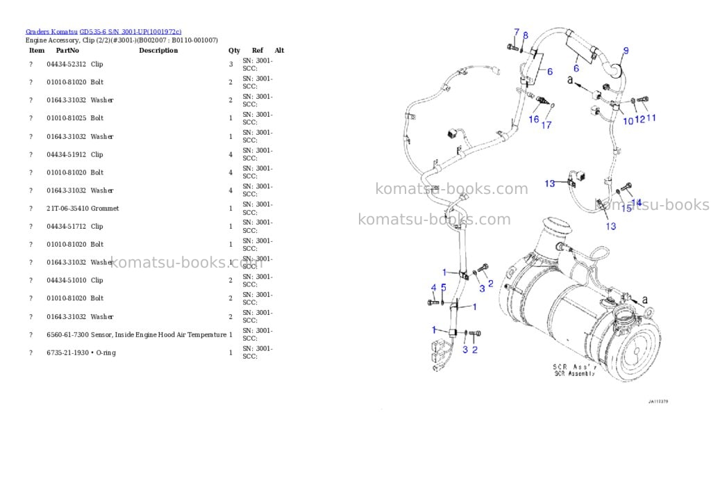 Komatsu GD535-6 S/N 3001-UP Parts catalog cover Page 8 Komatsu GD535-6 S/N 3001-UP Parts catalog cover Page 8