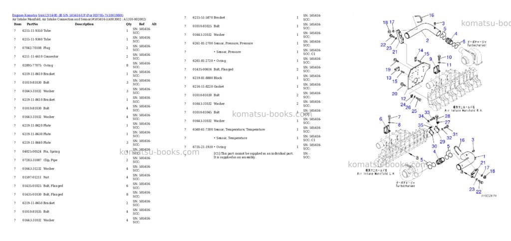 Komatsu SAA12V140E-3B S/N 505616-UP (For HD785-7) Parts catalog cover Page 4