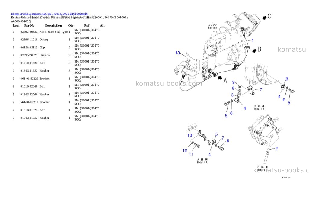 Komatsu HD785-7 S/N J30001-UP Parts catalog cover Page 2 Komatsu HD785-7 S/N J30001-UP Parts catalog cover Page 2