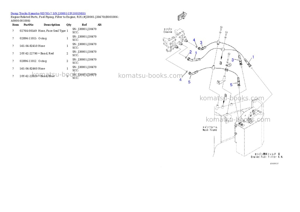 Komatsu HD785-7 S/N J30001-UP Parts catalog cover Page 3 Komatsu HD785-7 S/N J30001-UP Parts catalog cover Page 3
