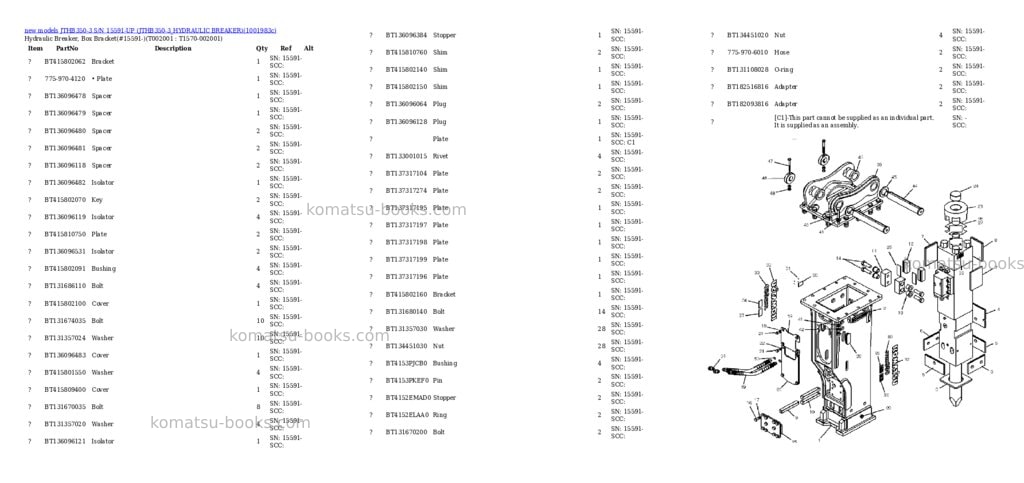 Komatsu JTHB350-3 S/N 15591-UP (JTHB350-3_HYDRAULIC BREAKER) Parts catalog cover Page 2 Komatsu JTHB350-3 S/N 15591-UP (JTHB350-3_HYDRAULIC BREAKER) Parts catalog cover Page 2