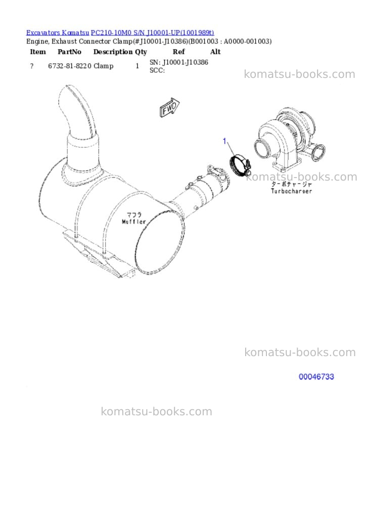 Komatsu PC210-10M0 S/N J10001-UP Parts catalog cover Page 2 Komatsu PC210-10M0 S/N J10001-UP Parts catalog cover Page 2