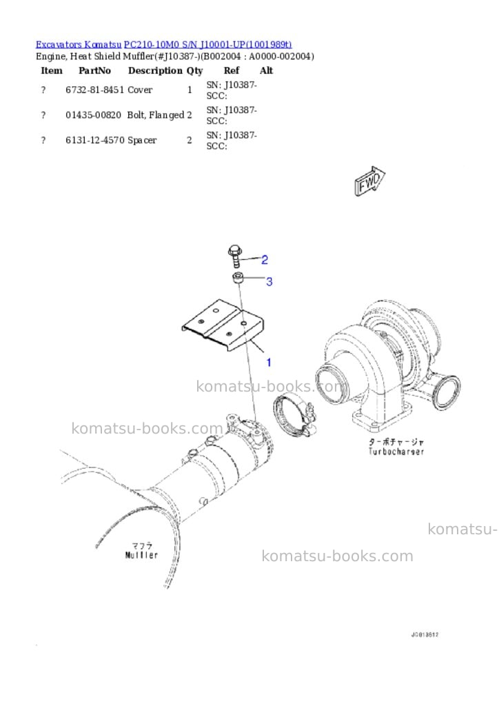 Komatsu PC210-10M0 S/N J10001-UP Parts catalog cover Page 7 Komatsu PC210-10M0 S/N J10001-UP Parts catalog cover Page 7