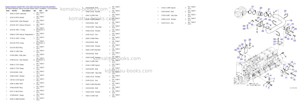 Komatsu SAA6D170E-7 S/N 750017-UP (For PC1250-11R) Parts catalog cover Page 7
