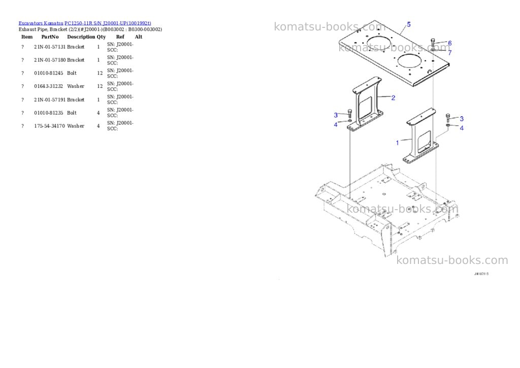 Komatsu PC1250-11R S/N J20001-UP Parts catalog cover Page 10
