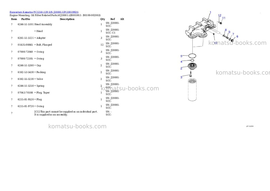 Komatsu PC1250-11R S/N J20001-UP Parts catalog cover Page 2