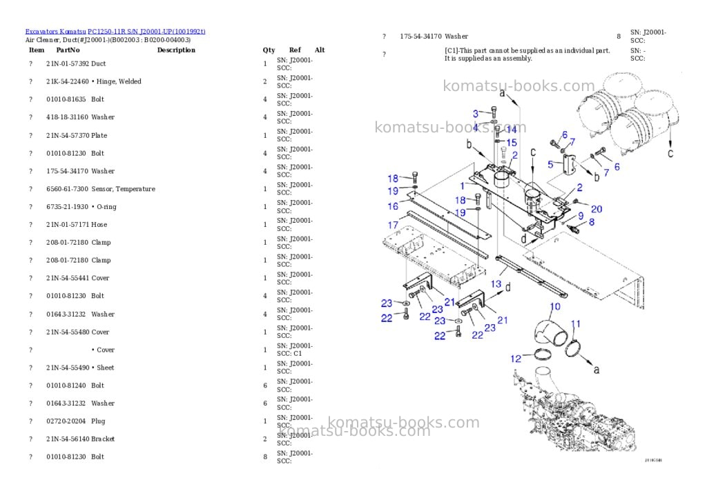 Komatsu PC1250-11R S/N J20001-UP Parts catalog cover Page 6