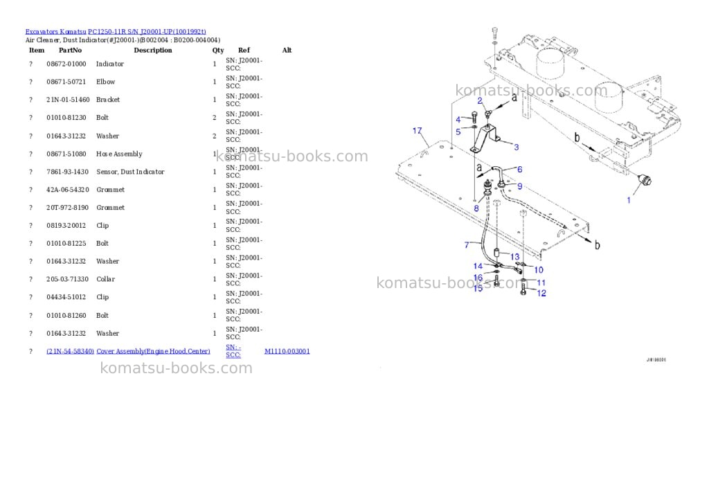 Komatsu PC1250-11R S/N J20001-UP Parts catalog cover Page 7
