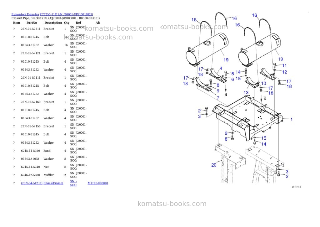 Komatsu PC1250-11R S/N J20001-UP Parts catalog cover Page 9