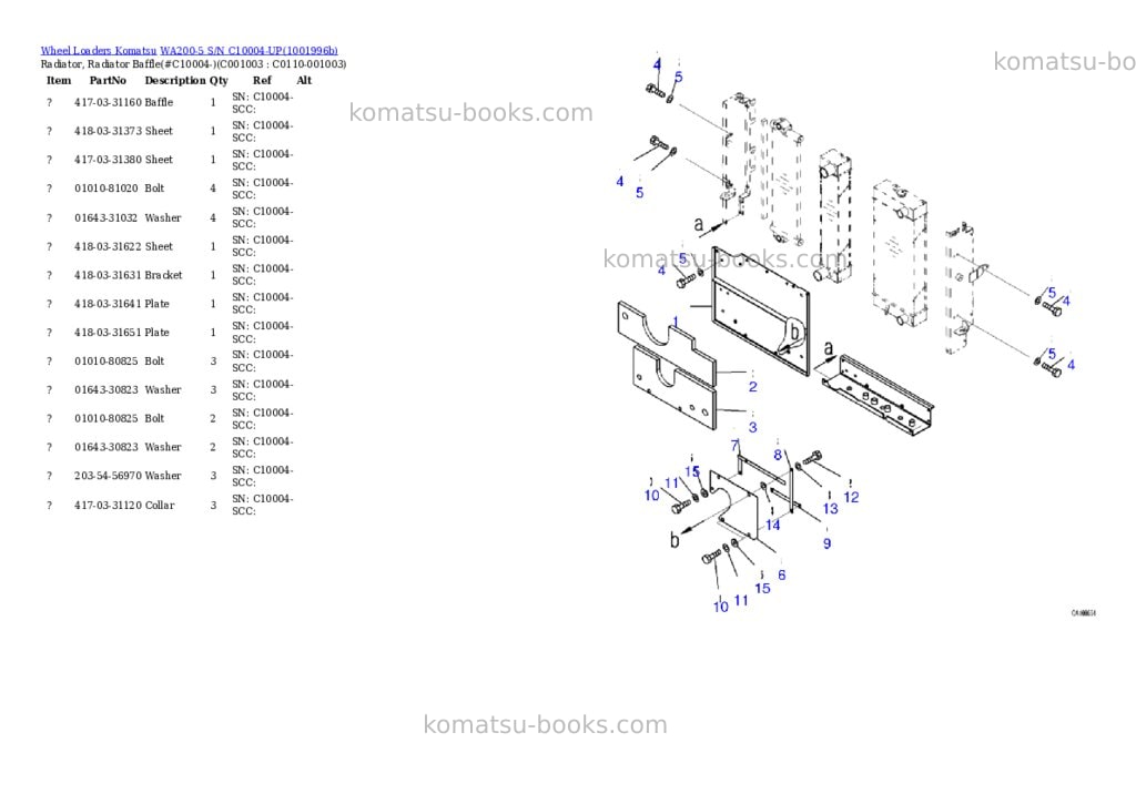 Komatsu WA200-5 S/N C10004-UP Parts catalog cover Page 4