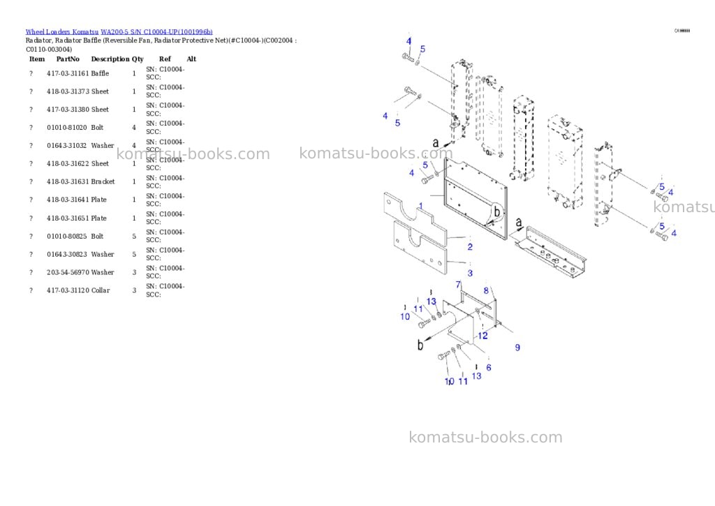 Komatsu WA200-5 S/N C10004-UP Parts catalog cover Page 8
