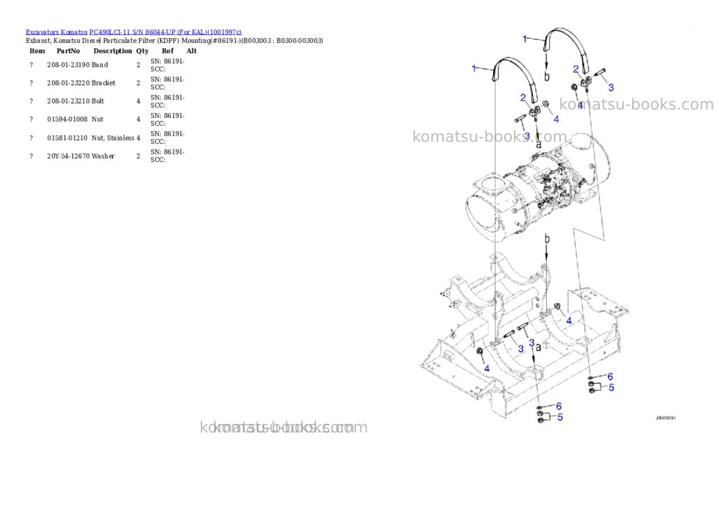 Komatsu PC490LCI-11 S/N 86044-UP (For KAL) Parts catalog cover Page 6