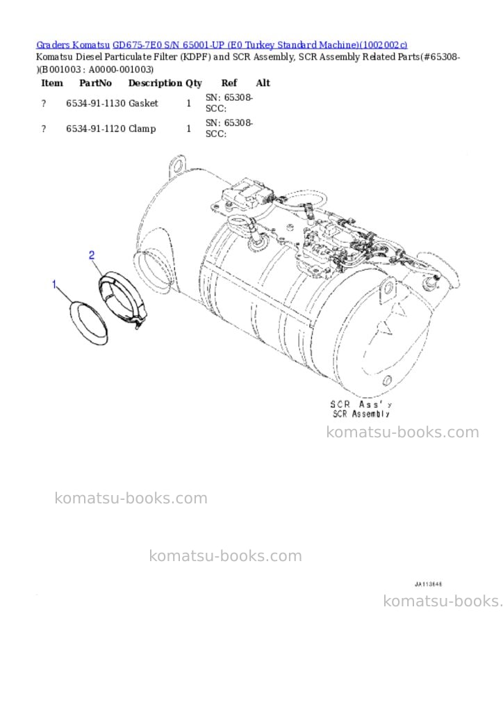 Komatsu GD675-7E0 S/N 65001-UP (E0 Turkey Standard Machine) Parts catalog cover Page 2 Komatsu GD675-7E0 S/N 65001-UP (E0 Turkey Standard Machine) Parts catalog cover Page 2