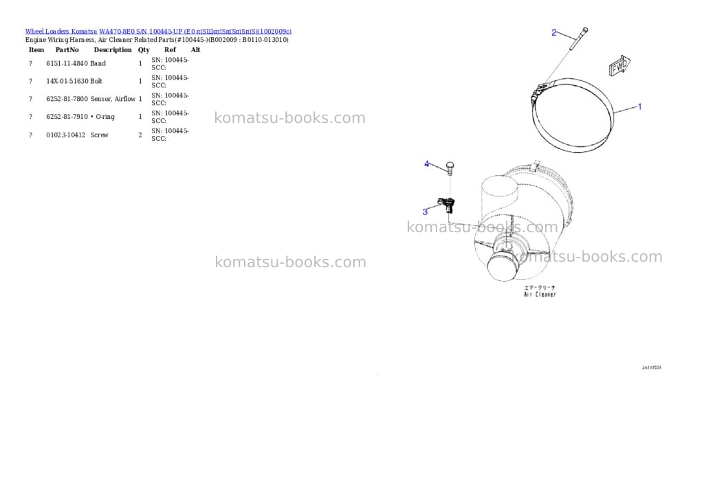 Komatsu WA470-8E0 S/N 100445-UP (E0 пїЅЩєпїЅпїЅпїЅпїЅ) Parts catalog cover Page 9